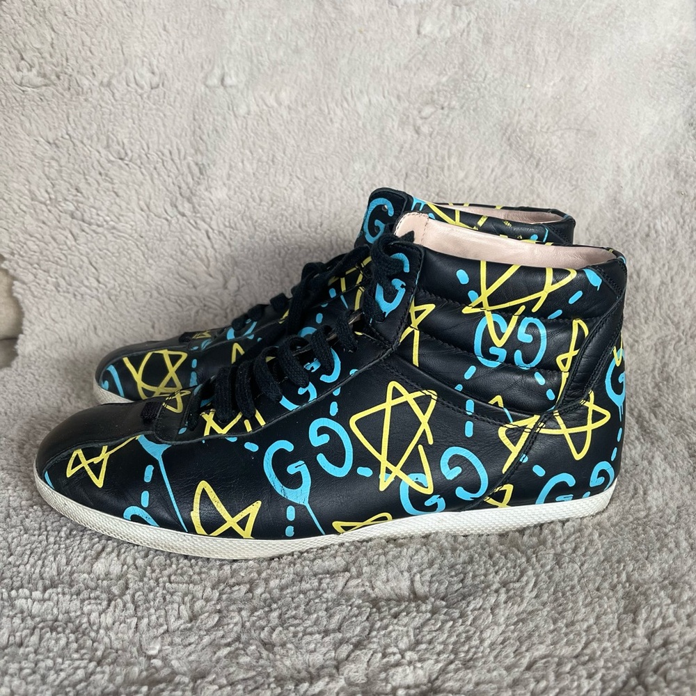 Gucci Ghost High Top Leather Sneakers